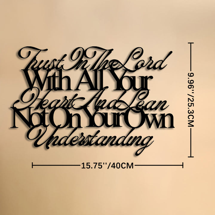 Christianartworkshop Trust In The Lord Proverbs 3:5 Metal Wall Decor: Embody His Guiding Wisdom - Black - 15.75''*9.96''/40*25.3cm - image 6