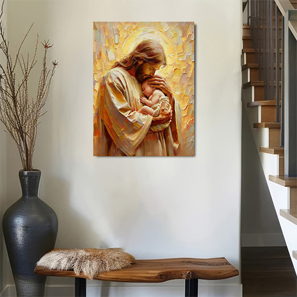 Christianartworkshop Embracing Jesus Wall Art Print: Tender Companion for Home Spaces - image 1