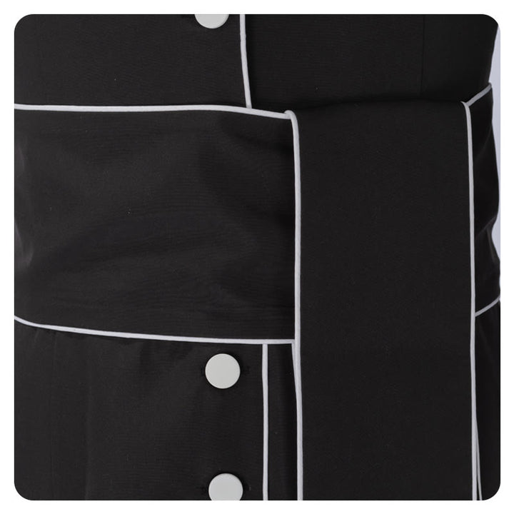 Christianartworkshop Ceremonial Black and White Stand Collar Clergy Robe with Belt & Cross Motifs - image 9