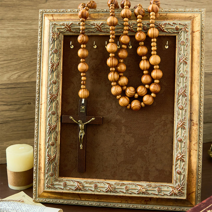 Christianartworkshop Handmade Olive Wood Crucifix Prayer Rosary - image 1