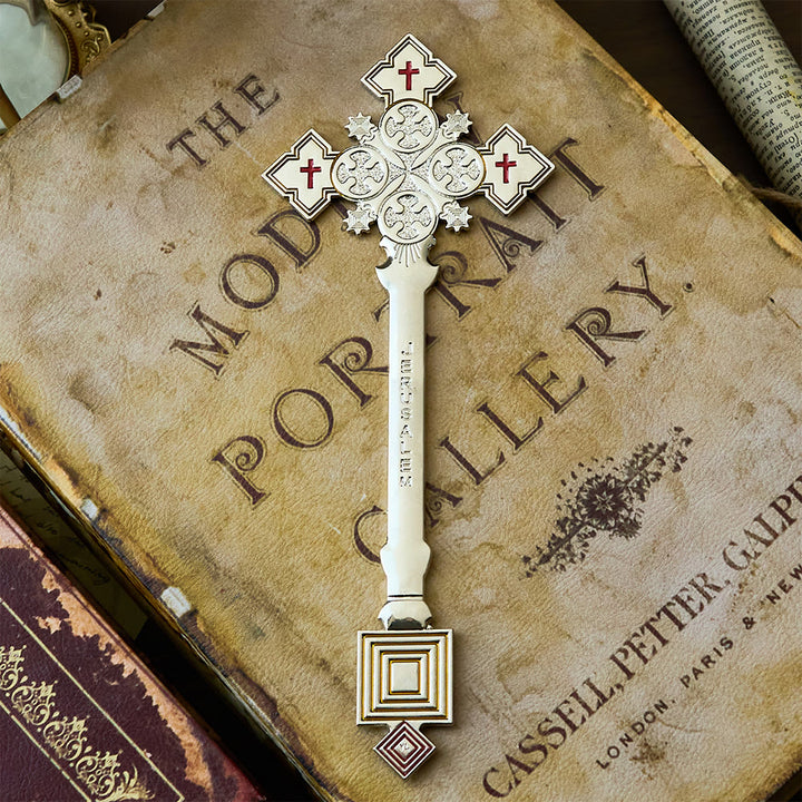 Christianartworkshop Classic Style Jerusalem Cross-Shaped Regal Blessing Hand Cross - Silver - image 0