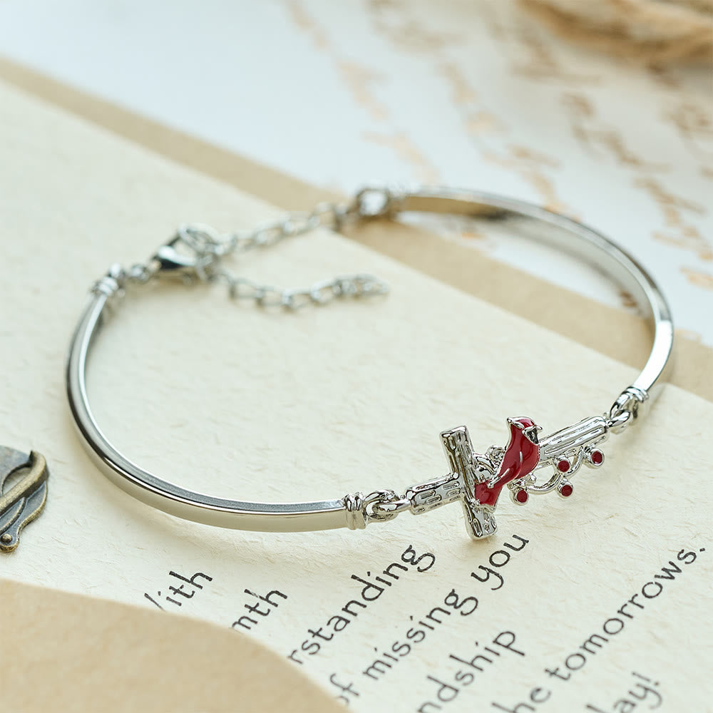 Christianartworkshop Cross Cardinal Adjustable Red Bird Bracelet - image 1