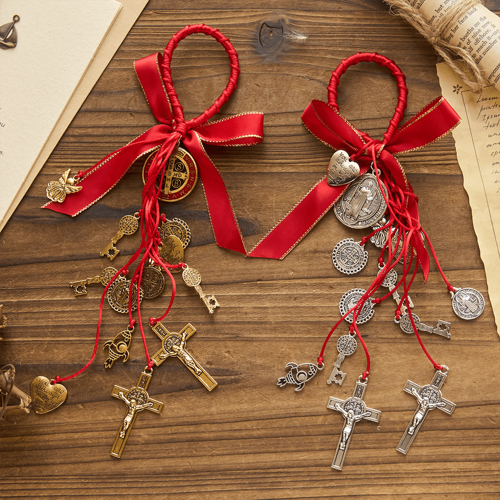 Christianartworkshop St. Benedict House Blessing Protection Medals Home/Car Hanger - image 1