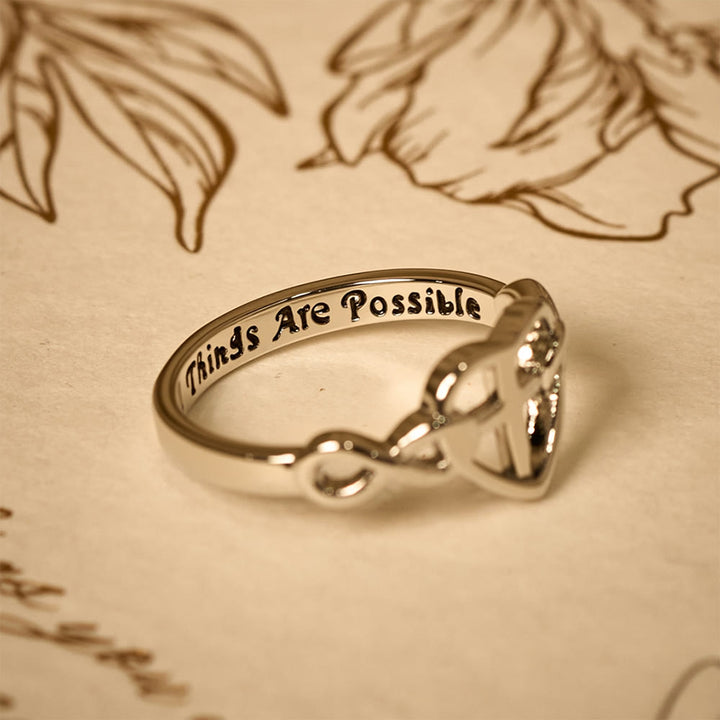 Christianartworkshop Heart Cross Faith - Bonded Ring: With God, All Things Are Possible - image 3