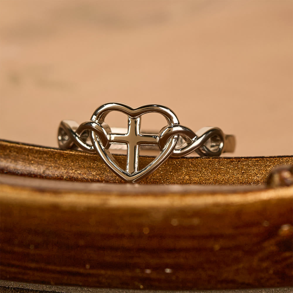 Christianartworkshop Heart Cross Faith - Bonded Ring: With God, All Things Are Possible - US 10 - image 0