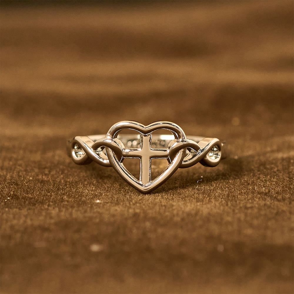 Christianartworkshop Heart Cross Faith - Bonded Ring: With God, All Things Are Possible - image 5