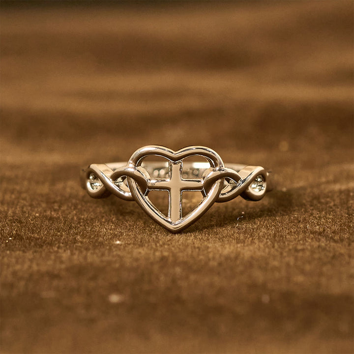Christianartworkshop Heart Cross Faith - Bonded Ring: With God, All Things Are Possible - image 5