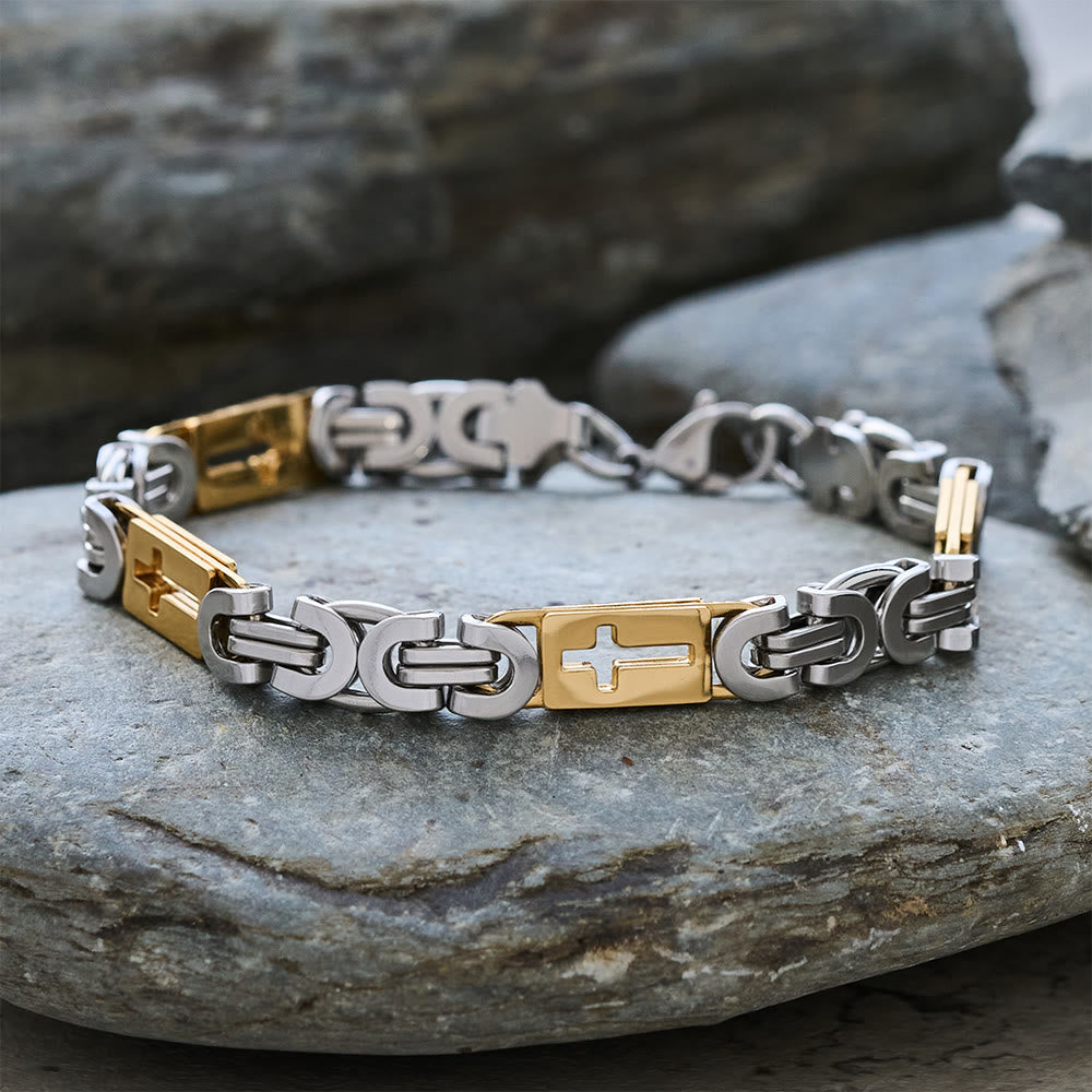 Christianartworkshop Tri - Color Cross - Embedded Chain Necklace & Bracelet: Bold Faith Statement - image 13