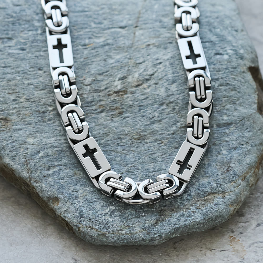 Christianartworkshop Tri - Color Cross - Embedded Chain Necklace & Bracelet: Bold Faith Statement - image 10