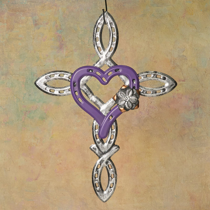Christianartworkshop Horseshoe Cross with Heart Wall Decor: Love & Faith for Spiritual Spaces - image 2