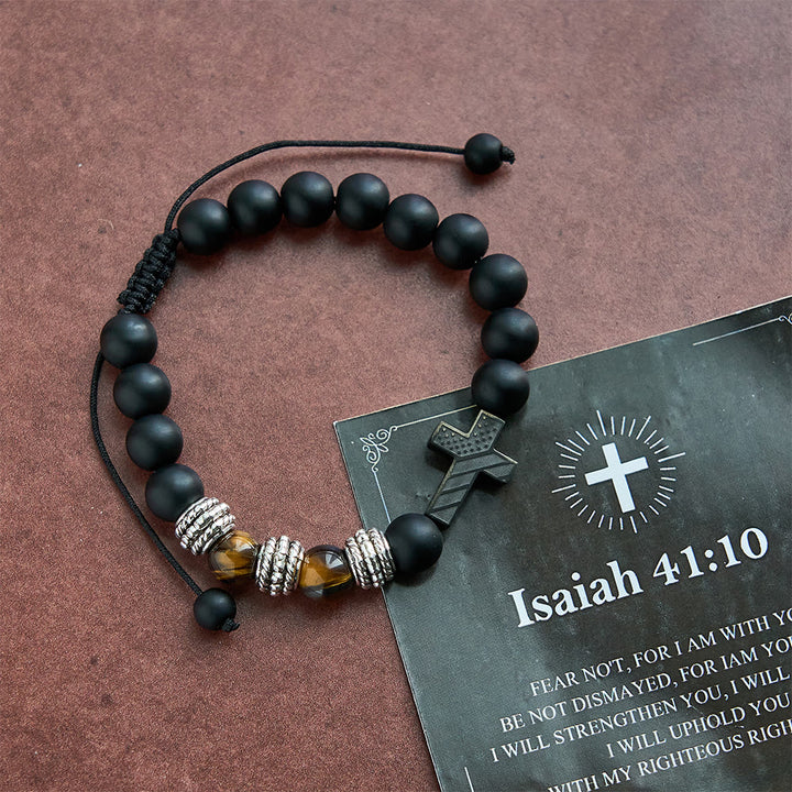 Christianartworkshop Scripture-Card American Flag + Cross Bracelet: Faith & Pride for Daily Wear - Isaiah 41:10 - image 6
