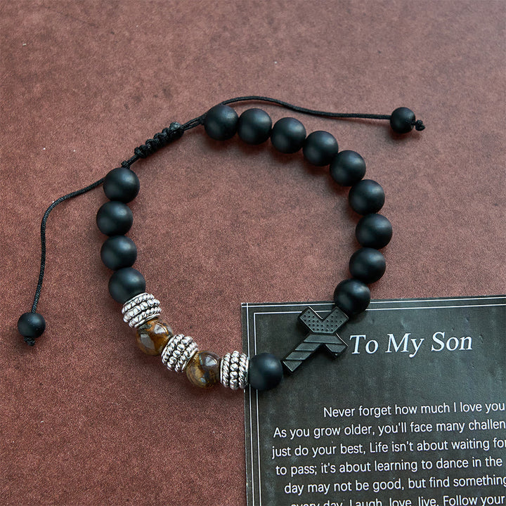 Christianartworkshop Scripture-Card American Flag + Cross Bracelet: Faith & Pride for Daily Wear - To My Son - image 5