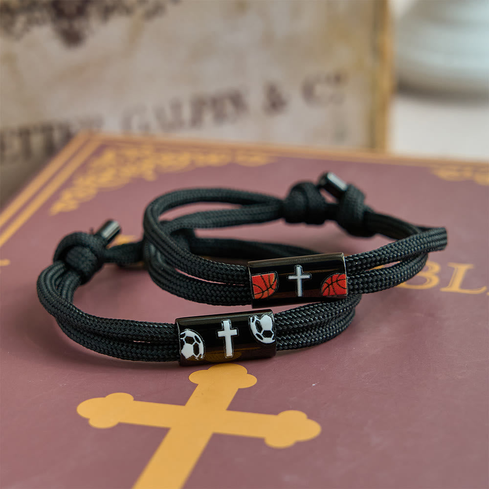 Christianartworkshop Cross Paracord Basketball Soccer Baseball Bracelet: Faith & Sport Companion - image 2