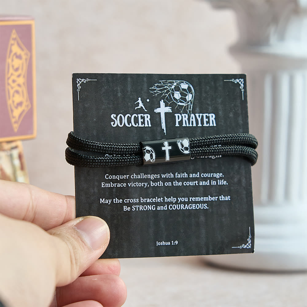 Christianartworkshop Cross Paracord Basketball Soccer Baseball Bracelet: Faith & Sport Companion - Soccer - image 4