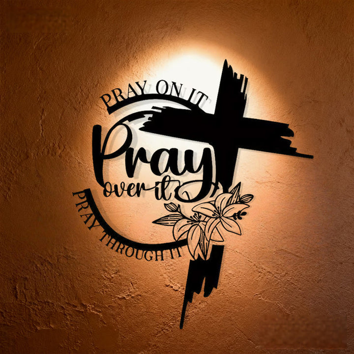Christianartworkshop Modern Style Pray Over It Quote Inspirational Metal Wall Decor - image 0