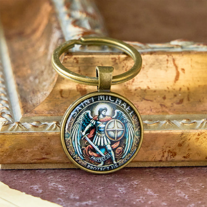Christianartworkshop Soulful Light Shadow St. Michael the Archangel Keychain: Profound Sign of Spiritual Defense - image 4