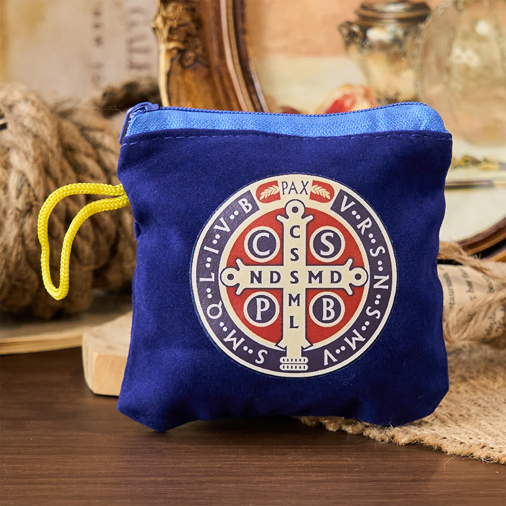 Modern Style St. Benedict Practical Velvet Religion Jewelry Storage Bag - image 6