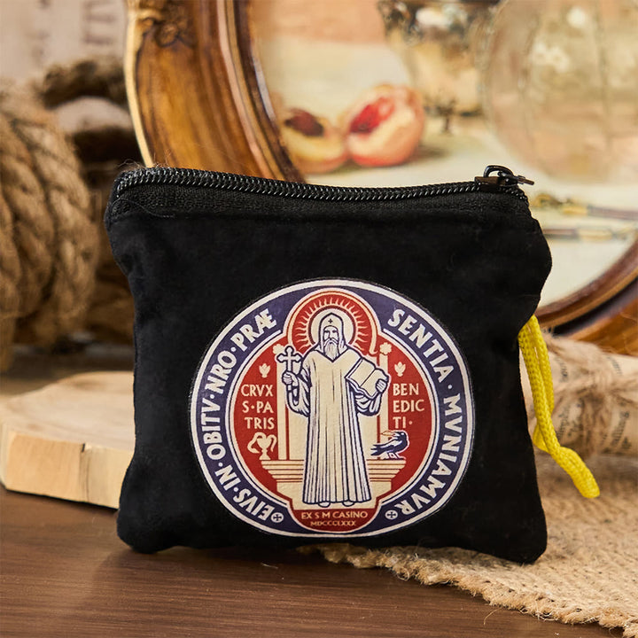 Modern Style St. Benedict Practical Velvet Religion Jewelry Storage Bag - image 4