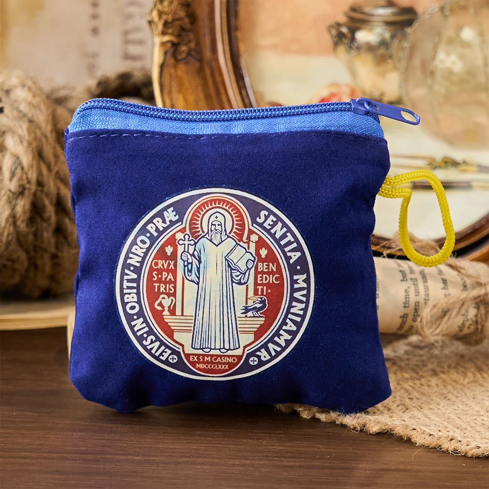 Modern Style St. Benedict Practical Velvet Religion Jewelry Storage Bag - image 7