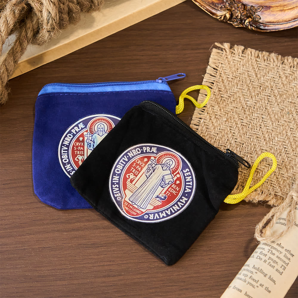 Modern Style St. Benedict Practical Velvet Religion Jewelry Storage Bag - image 1
