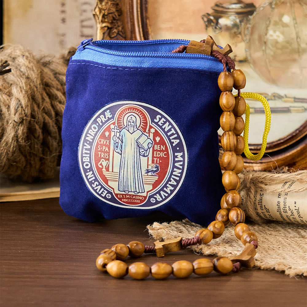 Modern Style St. Benedict Practical Velvet Religion Jewelry Storage Bag - image 5