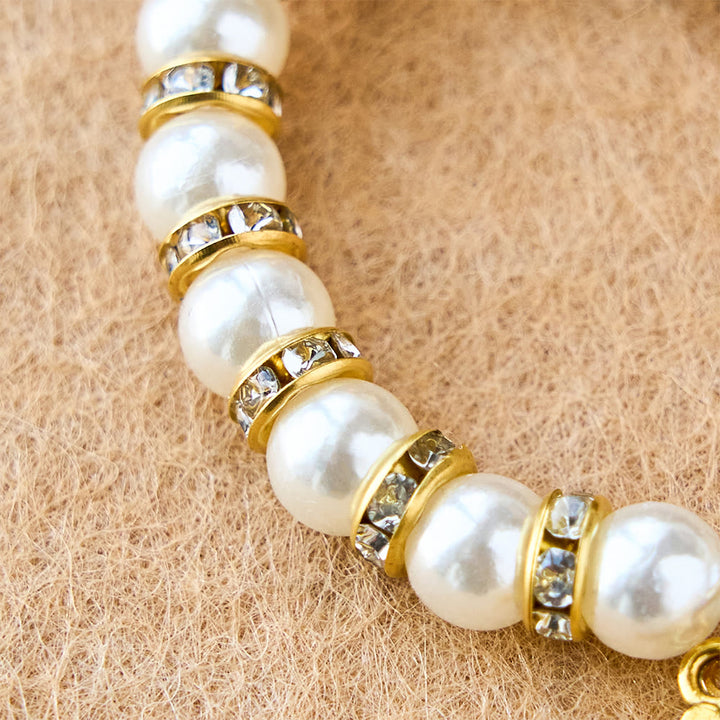 Christianartworkshop Modern Pearl Bracelet with Golden Miraculous Medal & Blessing Card: Opulent Communion - image 6