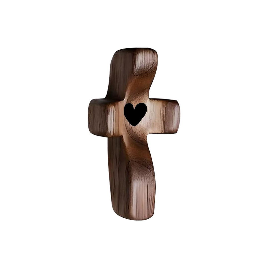 Modern Style Walnut Multicolor Thumb Cross Praying Handle Ornaments - Deep-black - image 2