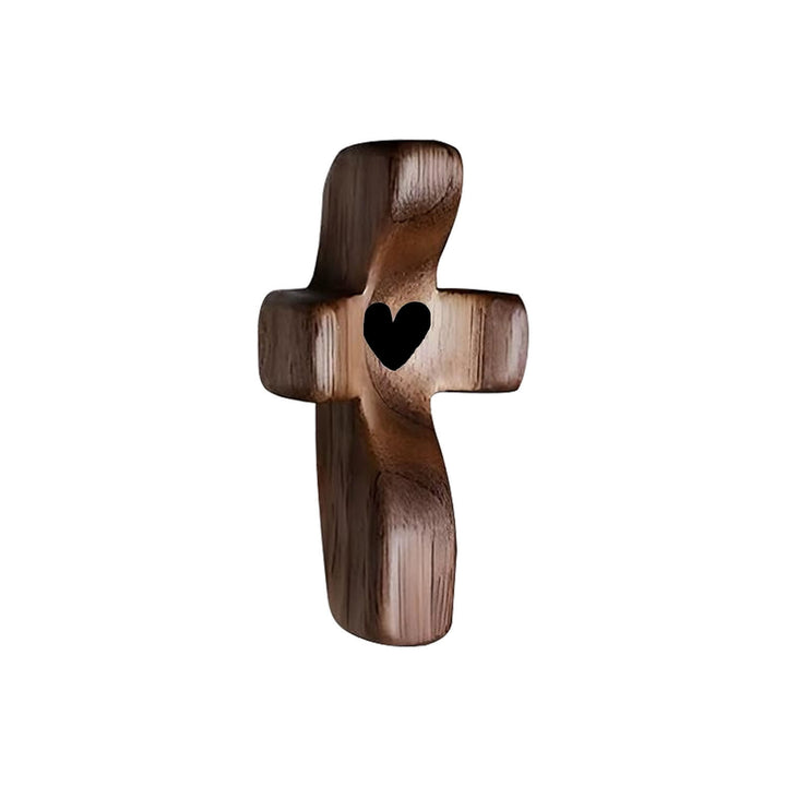 Modern Style Walnut Multicolor Thumb Cross Praying Handle Ornaments - Deep-black - image 2