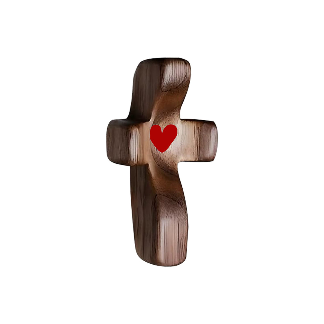 Modern Style Walnut Multicolor Thumb Cross Praying Handle Ornaments - Deep-red - image 3