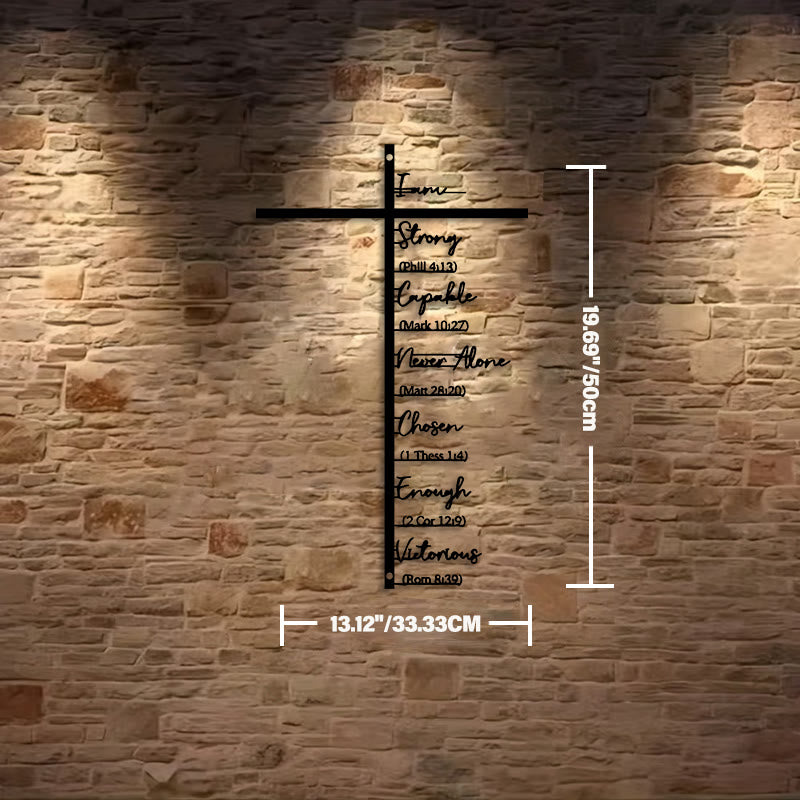 Christianartworkshop Biblical Verse Cross Metal Wall Decor: Daily Faith Reminder - Black - 13.12''*19.69''*0.05''/33.33*50cm*0.12cm - image 4