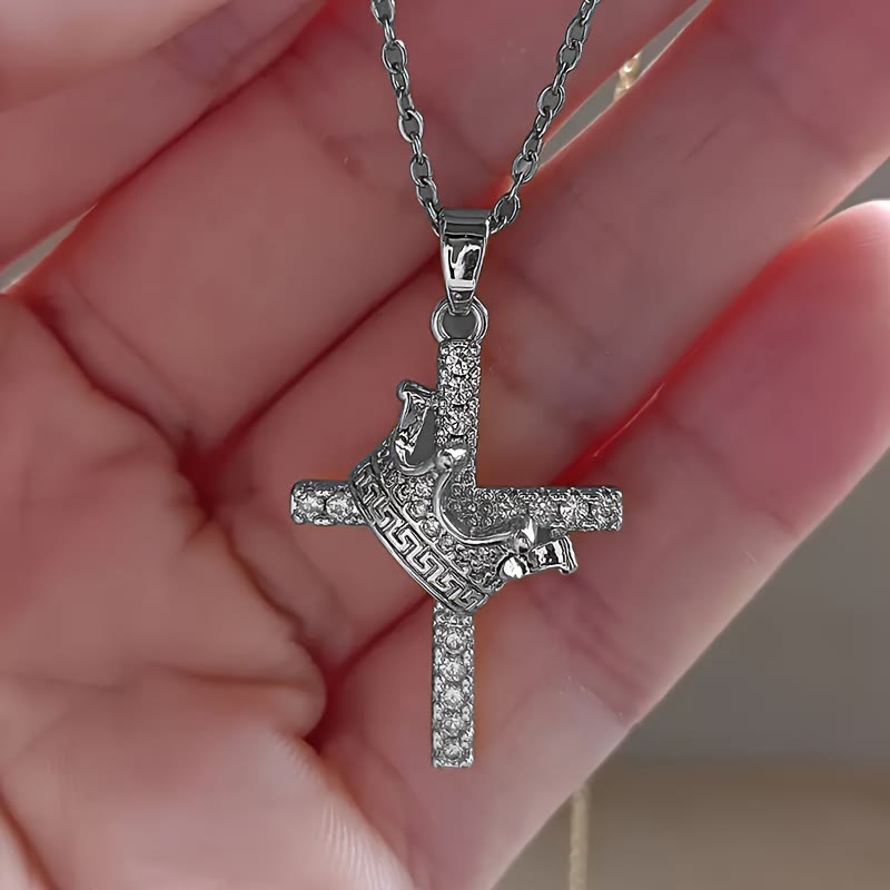 Christianartworkshop Cross & Crown Sparkle Necklace (2 Sizes): Embody Faith and Regal Devotion - image 11