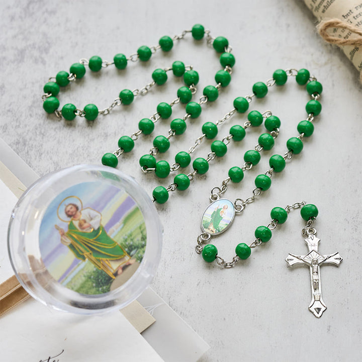 Christianartworkshop Saint Jude Scented Wood Rosary: Embody Faith and Fragrant Devotion - image 1