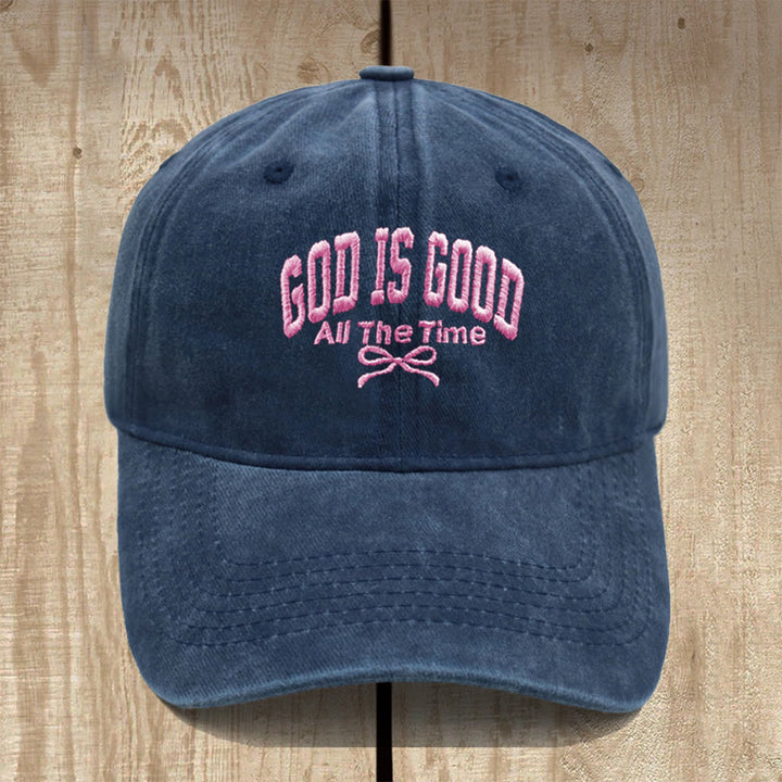 Christianartworkshop God Is Good All The Time Washed Cotton Baseball Cap: Wear the Truth of His Goodness - Navy Blue - image 15