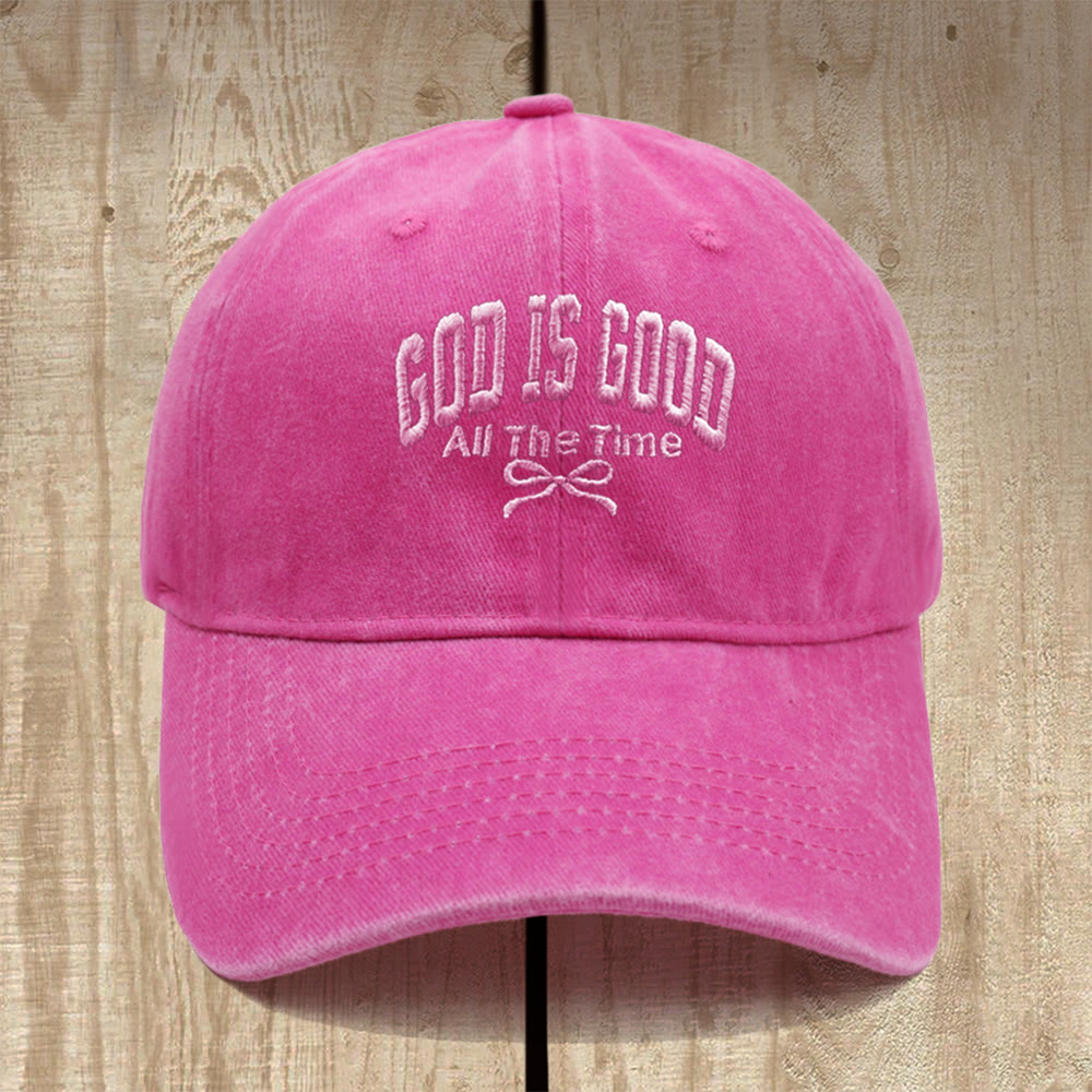 Christianartworkshop God Is Good All The Time Washed Cotton Baseball Cap: Wear the Truth of His Goodness - Rose - image 7