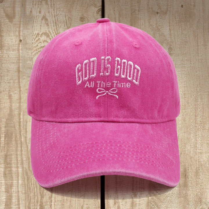 Christianartworkshop God Is Good All The Time Washed Cotton Baseball Cap: Wear the Truth of His Goodness - Rose - image 7