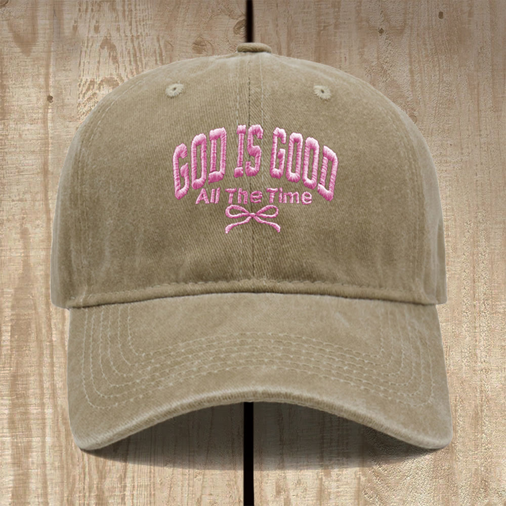 Christianartworkshop God Is Good All The Time Washed Cotton Baseball Cap: Wear the Truth of His Goodness - Khaki - image 5