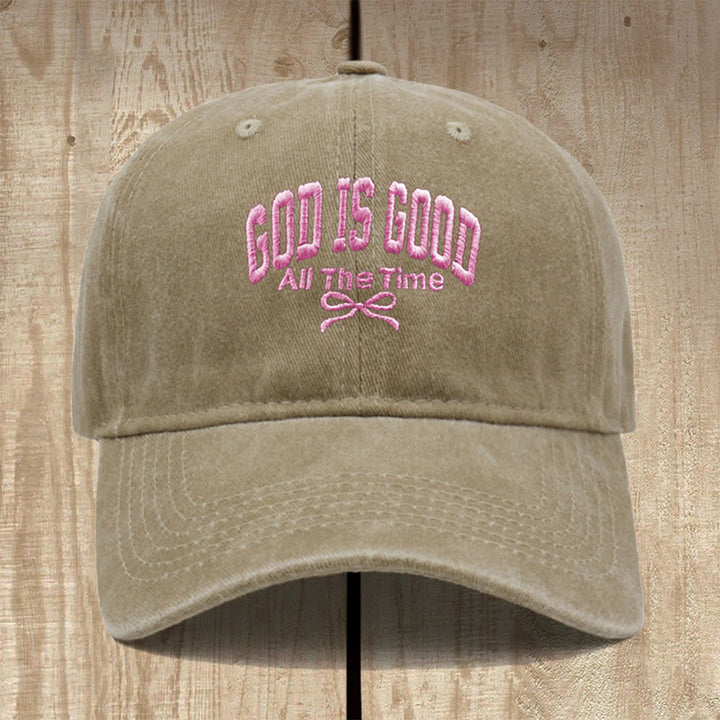 Christianartworkshop God Is Good All The Time Washed Cotton Baseball Cap: Wear the Truth of His Goodness - Khaki - image 5