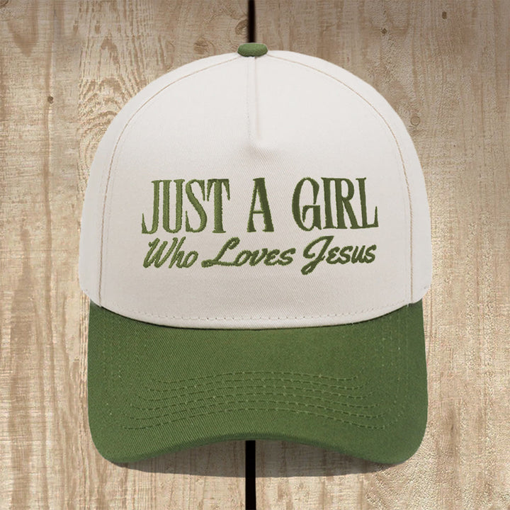 Christianartworkshop Just A Girl Who Loves Jesus Structured Baseball Cap: Wear Your Devotion with Pride - Dark Green - image 11