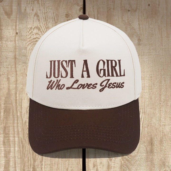 Christianartworkshop Just A Girl Who Loves Jesus Structured Baseball Cap: Wear Your Devotion with Pride - Coffee - image 10
