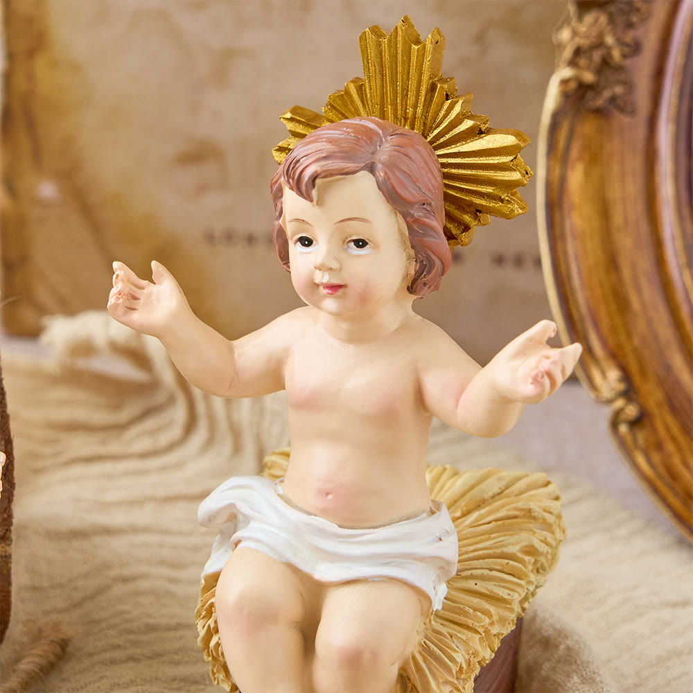 Christianartworkshop Lifelike Infant Jesus Manger Figurine Collection: A Symbol of the Sacred Miracle of Birth - image 13