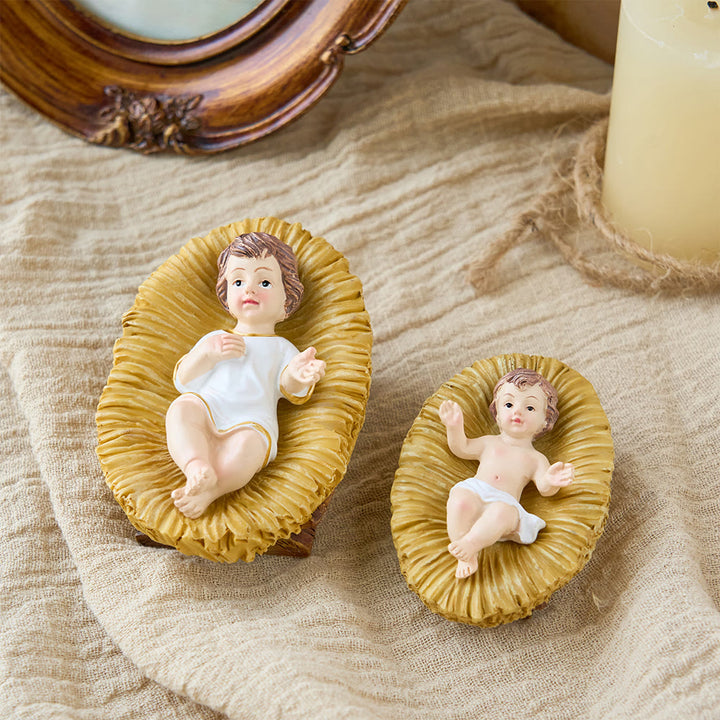 Christianartworkshop Lifelike Infant Jesus Manger Figurine Collection: A Symbol of the Sacred Miracle of Birth - image 3