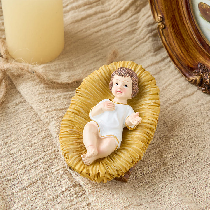 Christianartworkshop Lifelike Infant Jesus Manger Figurine Collection: A Symbol of the Sacred Miracle of Birth - image 9
