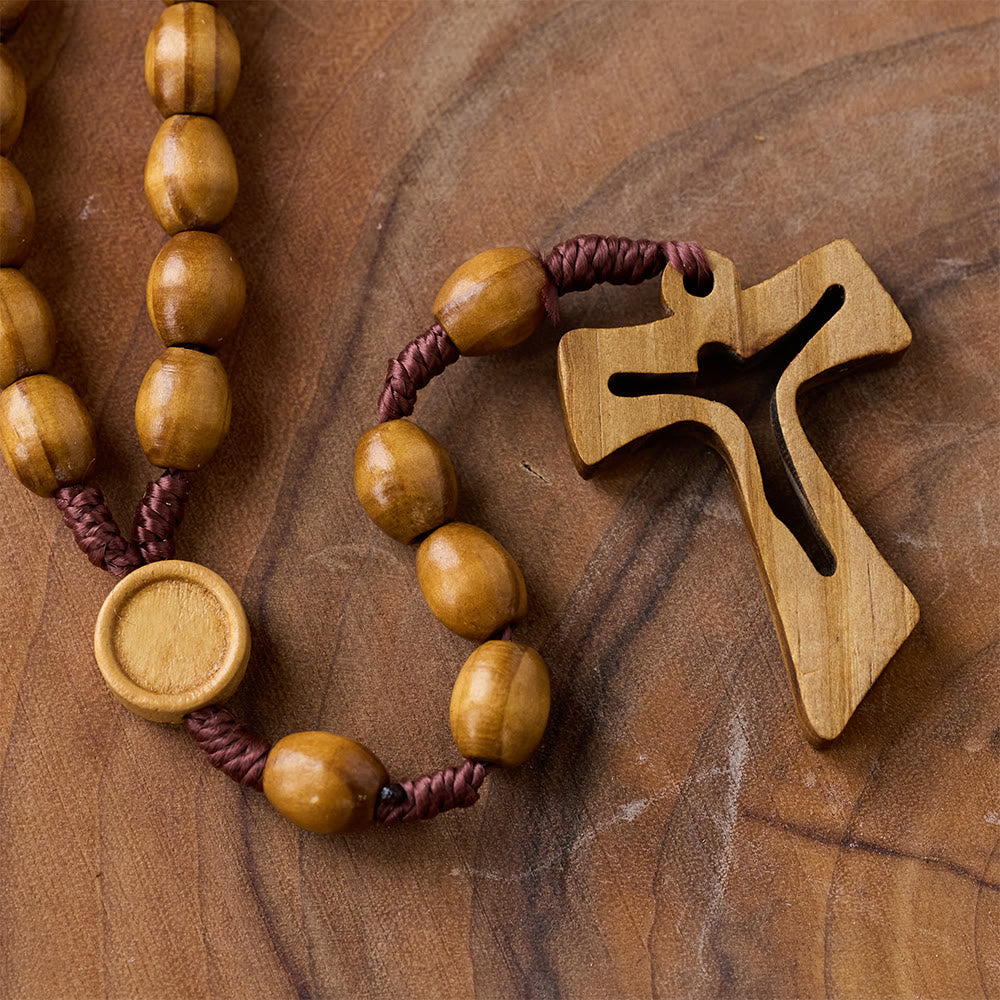 Christianartworkshop Handcrafted Wooden Rosary with Carved Cross: Embody Devotion and Timeless Prayer - image 7
