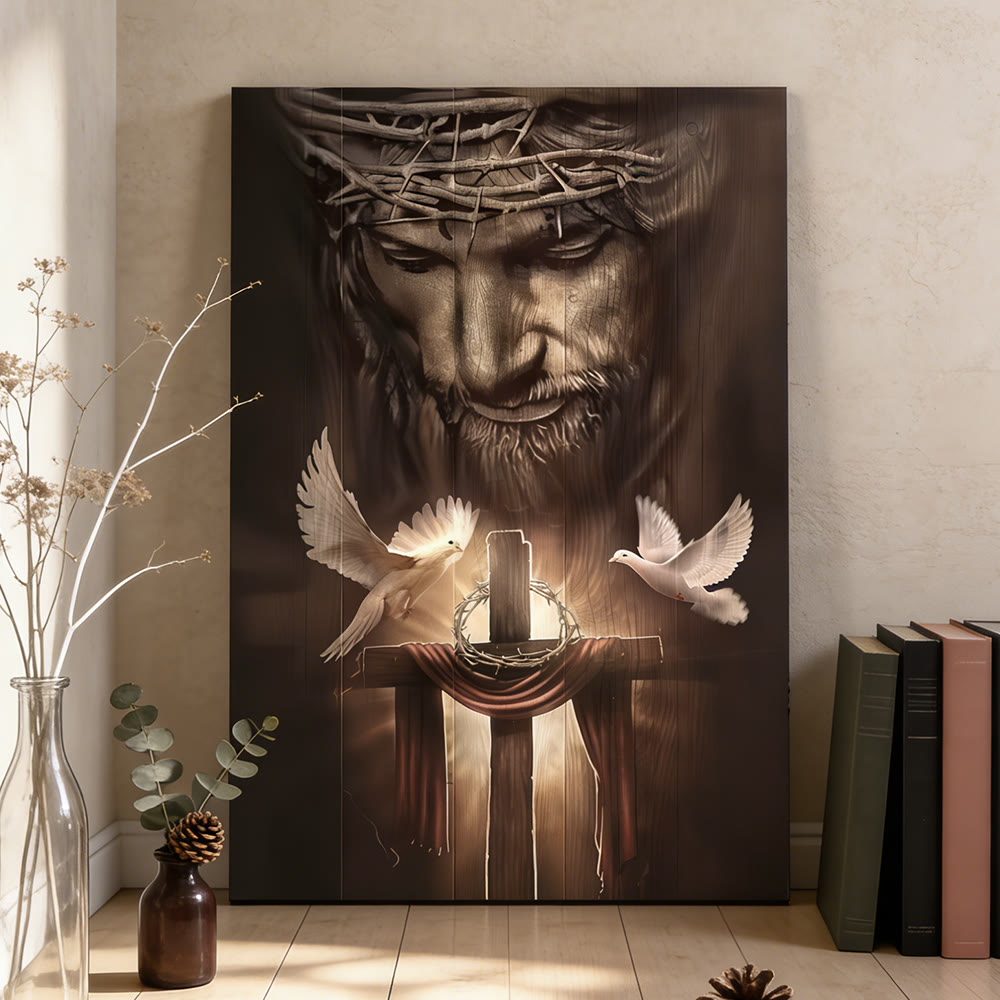Christianartworkshop Sacred Sacrifice & Dove Wall Art Print: A Symbol of Redemptive Love and Peace - image 3
