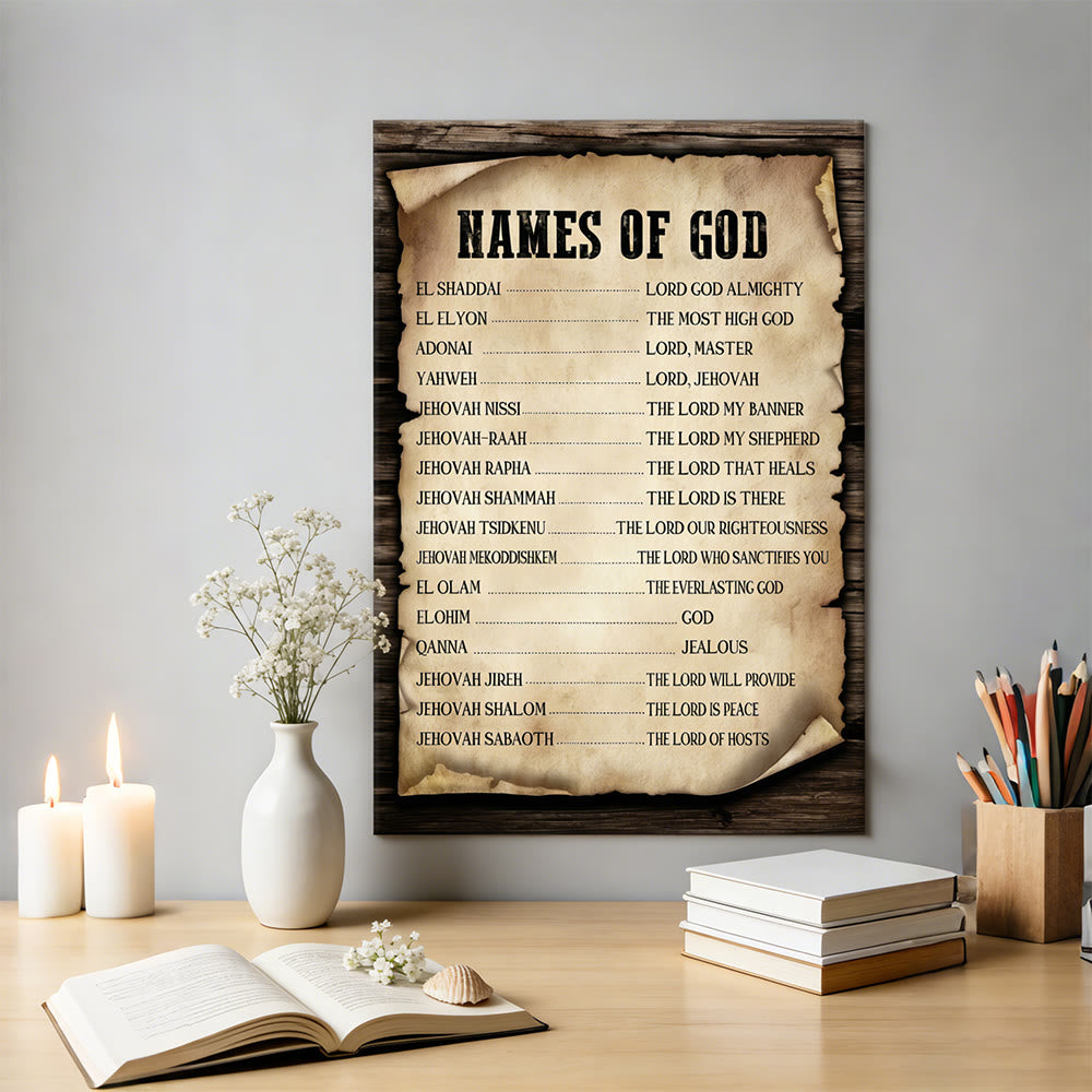 Christianartworkshop Names of God Parchment Wall Art Print: A Symbol of His Unchanging Identity - image 2