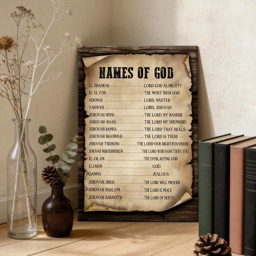 Christianartworkshop Names of God Parchment Wall Art Print: A Symbol of His Unchanging Identity - image 1