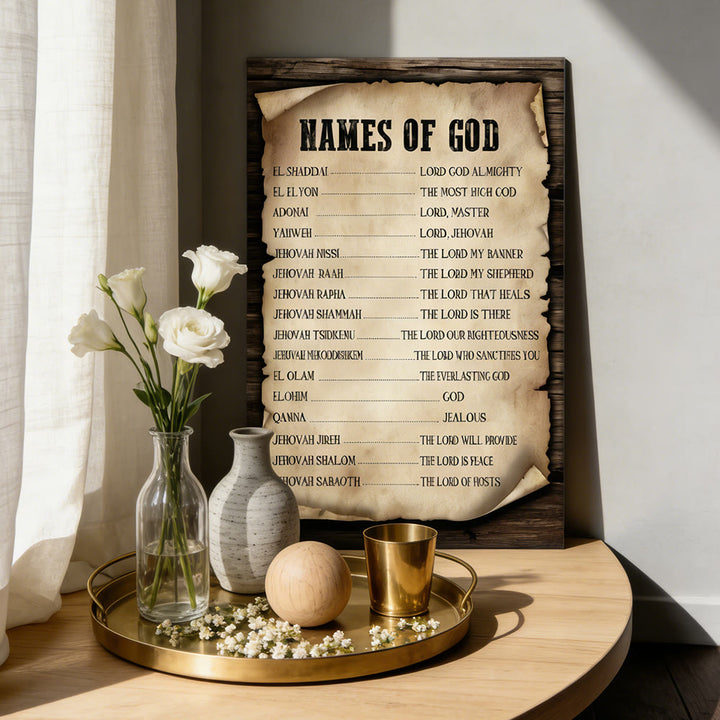 Christianartworkshop Names of God Parchment Wall Art Print: A Symbol of His Unchanging Identity - image 3