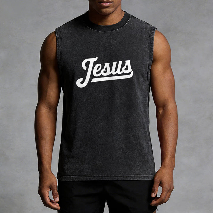 Christianartworkshop Jesus: Crown of Thorns Sketch Unisex Washed Tank Top - image 3