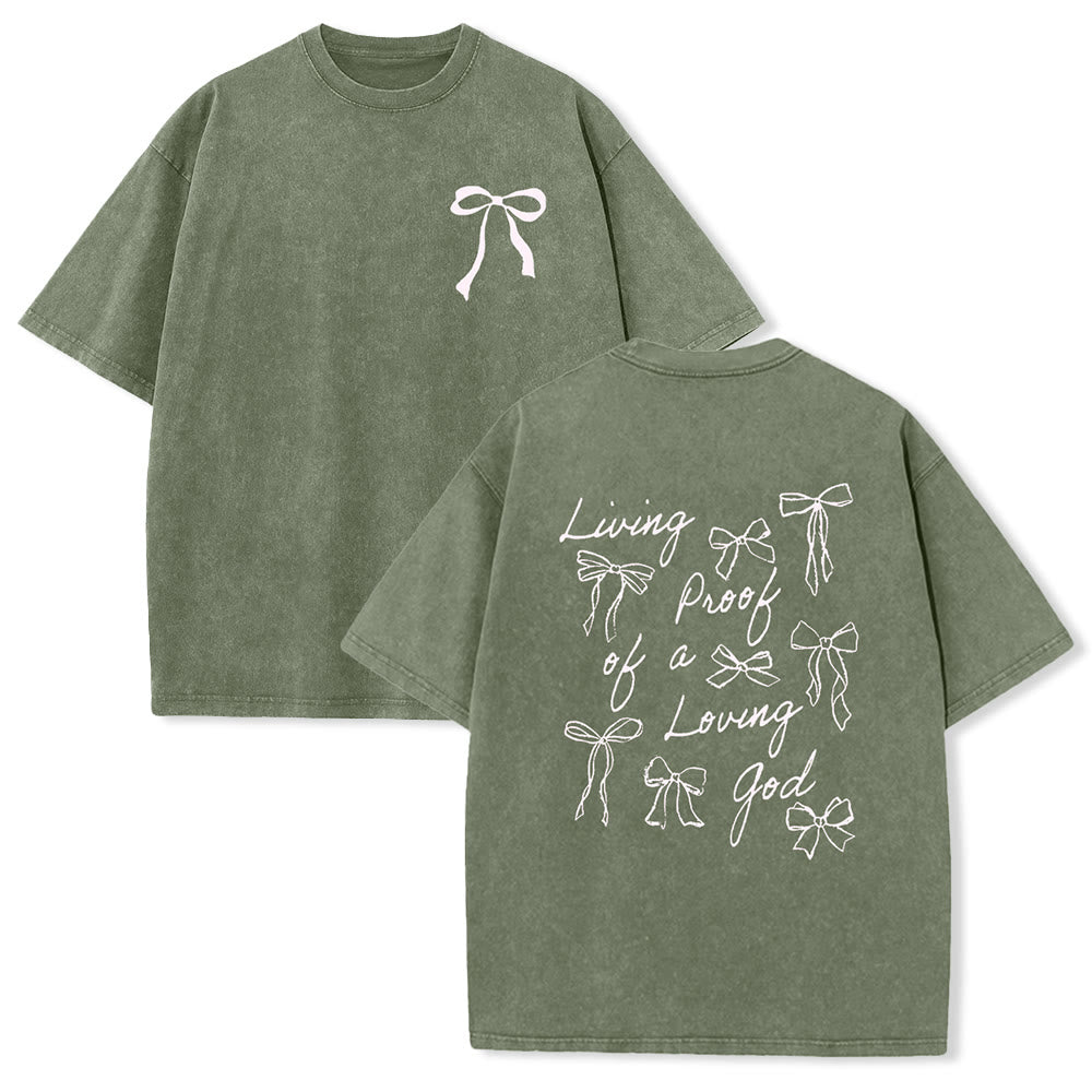 Christianartworkshop Living Proof Of A Loving God Unisex Washed T-shirt - Army Green - 4XL - image 20