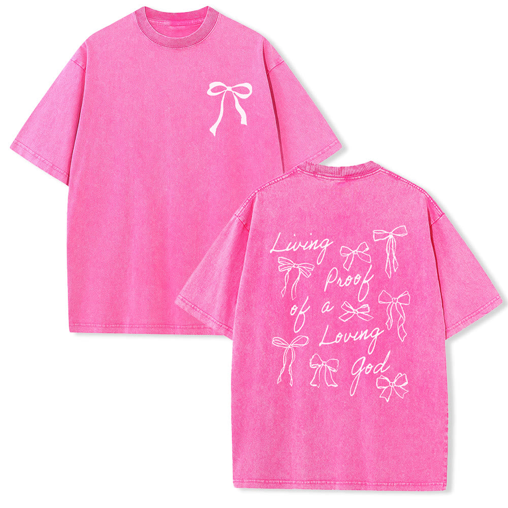 Christianartworkshop Living Proof Of A Loving God Unisex Washed T-shirt - Pink - 4XL - image 11